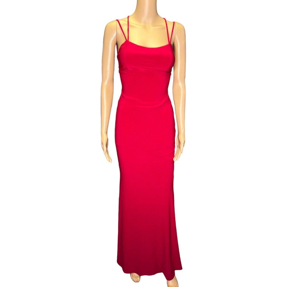 NWD Jump Apparel Red Strappy Back Long Bodycon Formal Gown Size 5/6